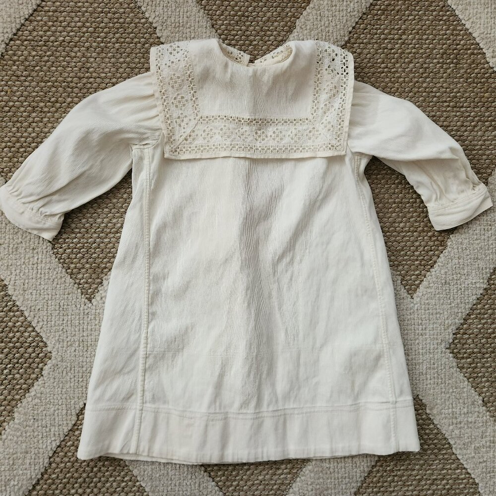 Handmade Girls Toddler 2T-3T Dress Crochet Collared Button Back
